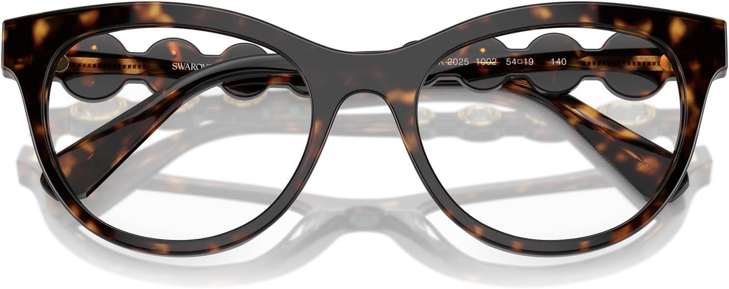 imageSwarovski womens Sk2025 Round Prescription Eyewear FramesDark HavanaDemo Lens