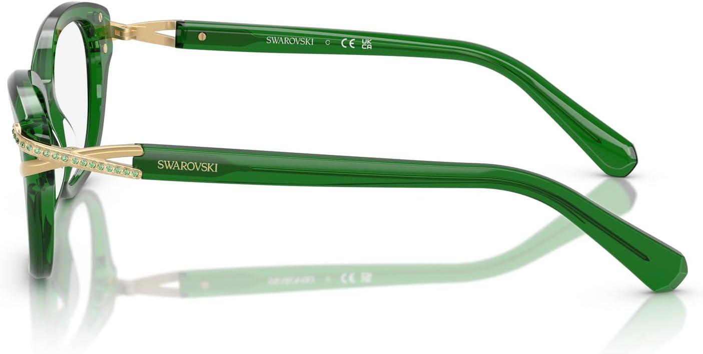 imageSwarovski womens Sk2032 Square Prescription Eyewear FramesTransparent GreenDemo Lens