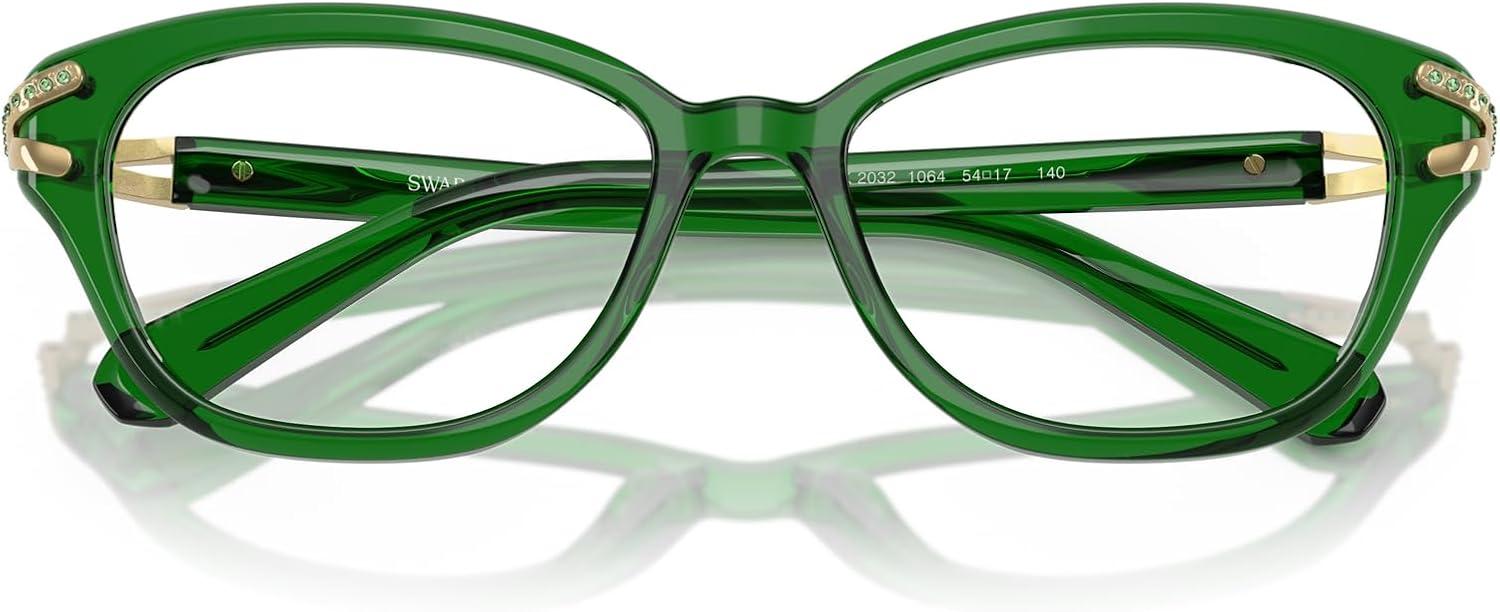 imageSwarovski womens Sk2032 Square Prescription Eyewear FramesTransparent GreenDemo Lens