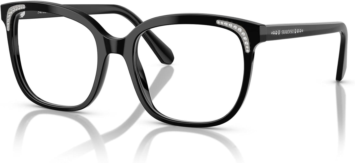 imageSwarovski womens Sk2033f Low Bridge Fit Butterfly Prescription Eyewear FramesBlackDemo Lens