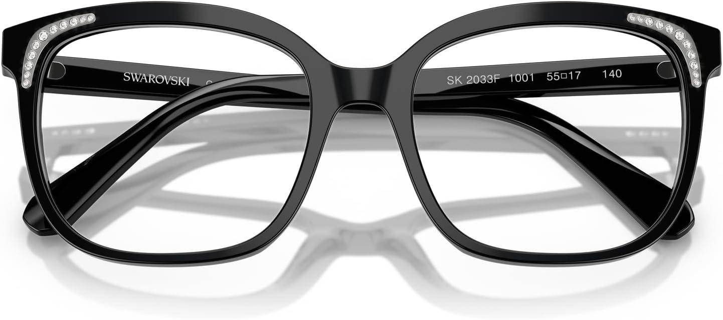 imageSwarovski womens Sk2033f Low Bridge Fit Butterfly Prescription Eyewear FramesBlackDemo Lens
