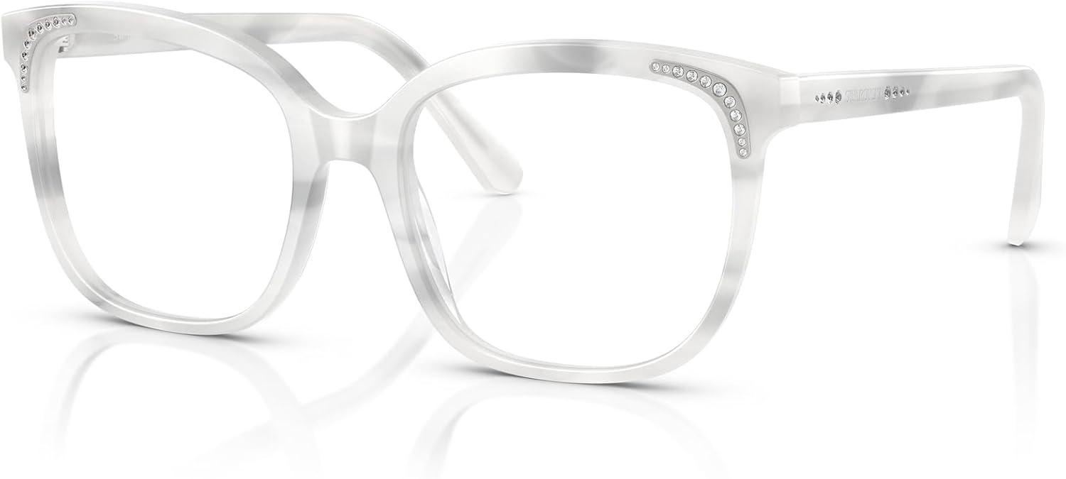imageSwarovski womens Sk2033f Low Bridge Fit Butterfly Prescription Eyewear FramesStripe WhiteDemo Lens