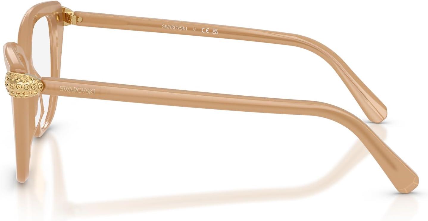 imageSwarovski womens Sk2045f Low Bridge Fit Cat Eye Prescription Eyewear FramesMilky BeigeDemo Lens