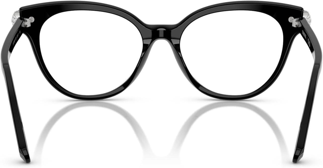 imageSwarovski womens Sk2046f Low Bridge Fit Round Prescription Eyewear FramesBlackDemo Lens