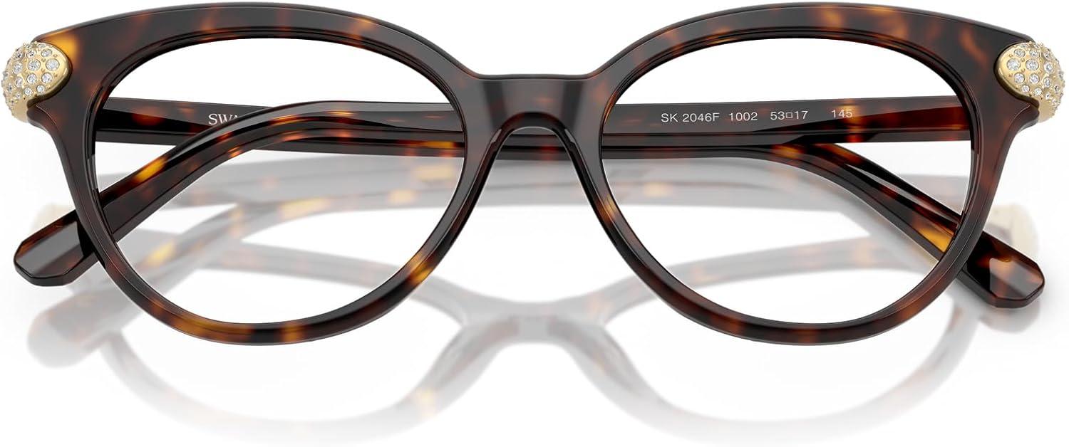 imageSwarovski womens Sk2046f Low Bridge Fit Round Prescription Eyewear FramesHavanaDemo Lens