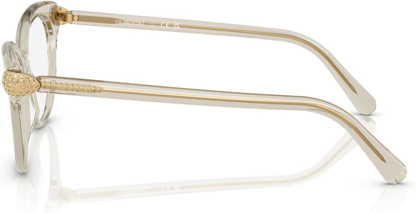 imageSwarovski womens Sk2046f Low Bridge Fit Round Prescription Eyewear FramesTransparent BeigeDemo Lens