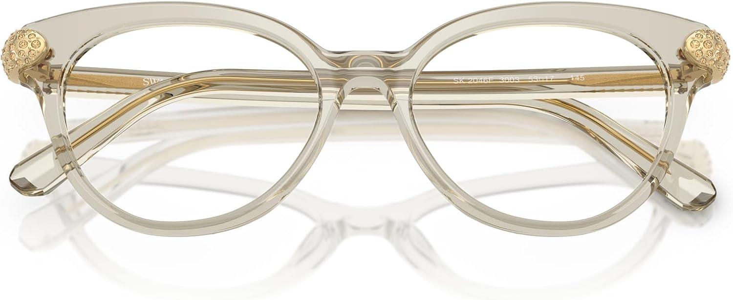 imageSwarovski womens Sk2046f Low Bridge Fit Round Prescription Eyewear FramesTransparent BeigeDemo Lens