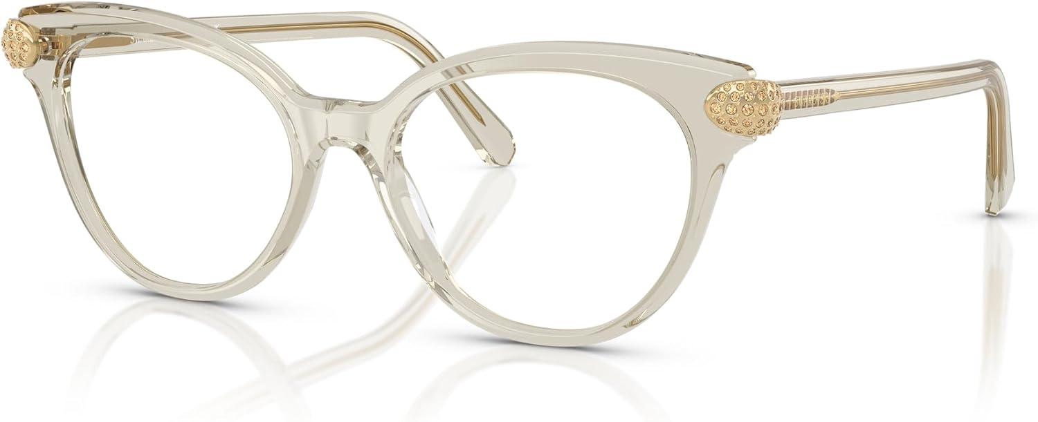 imageSwarovski womens Sk2046f Low Bridge Fit Round Prescription Eyewear FramesTransparent BeigeDemo Lens