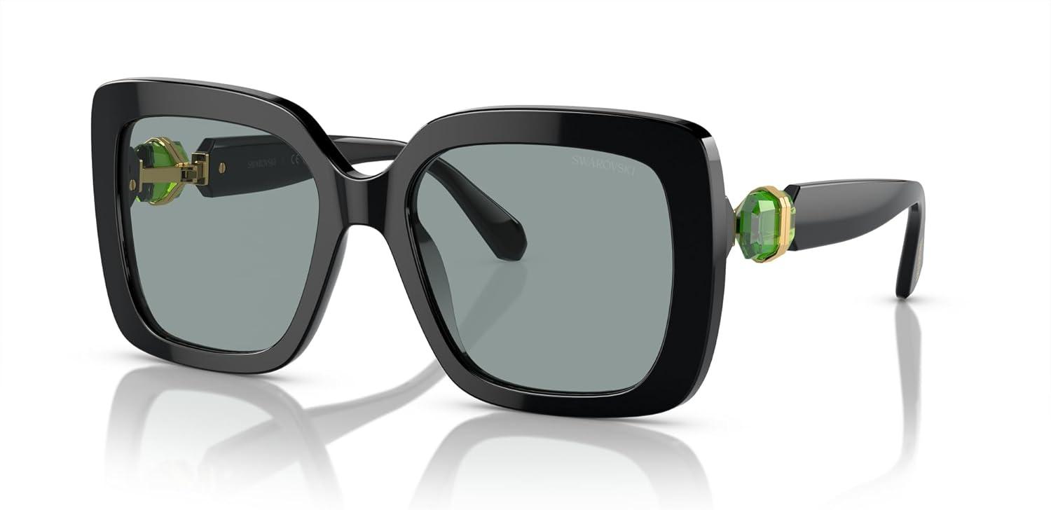 imageSwarovski womens Sk6001f Low Bridge Fit Square SunglassesBlackDark Grey