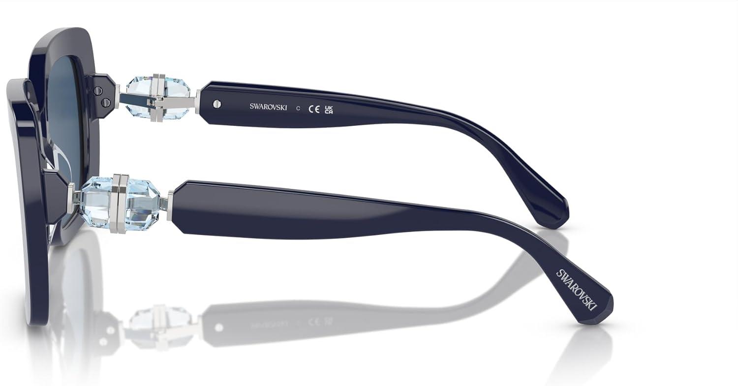 imageSwarovski womens Sk6001f Low Bridge Fit Square SunglassesOpal BlueDark Blue