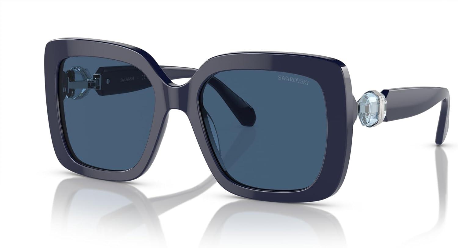 imageSwarovski womens Sk6001f Low Bridge Fit Square SunglassesOpal BlueDark Blue