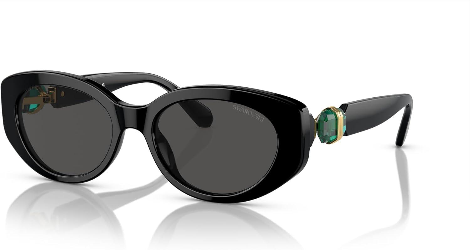 imageSwarovski womens Sk6002 Oval SunglassesBlackDark Grey