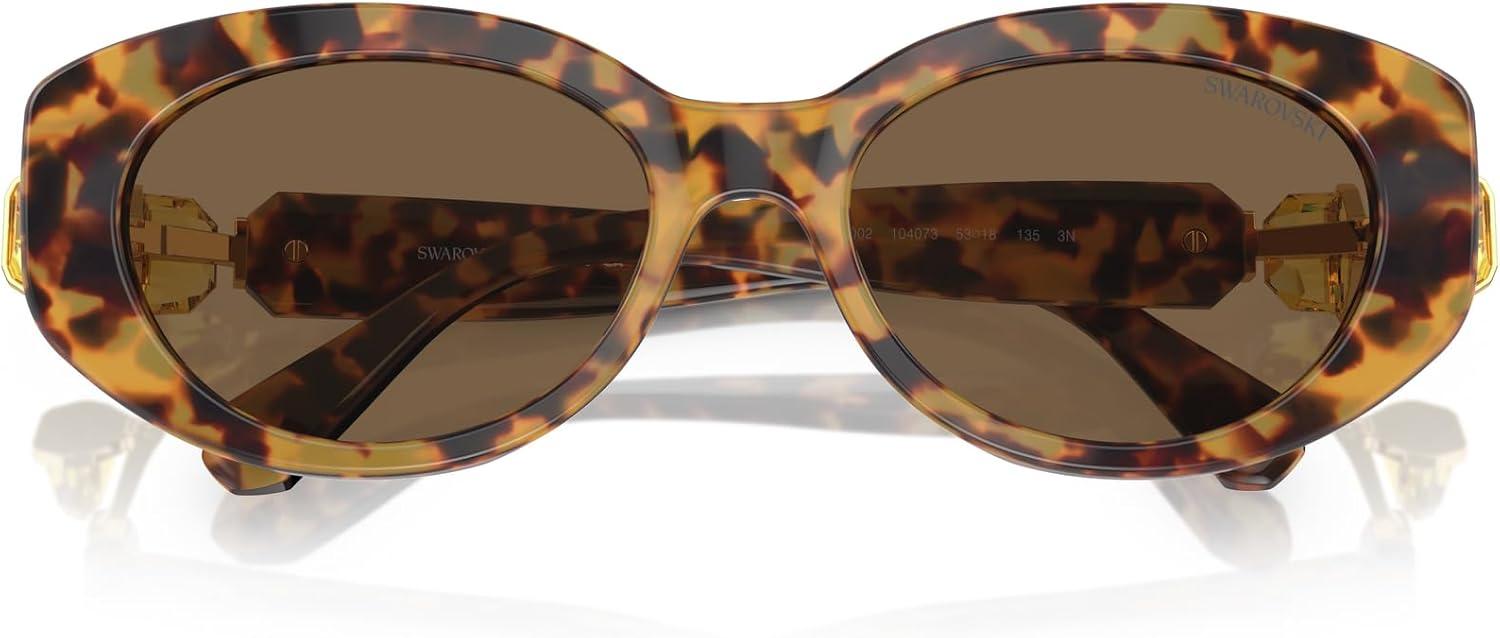 imageSwarovski womens Sk6002 Oval SunglassesCrystalDark Grey