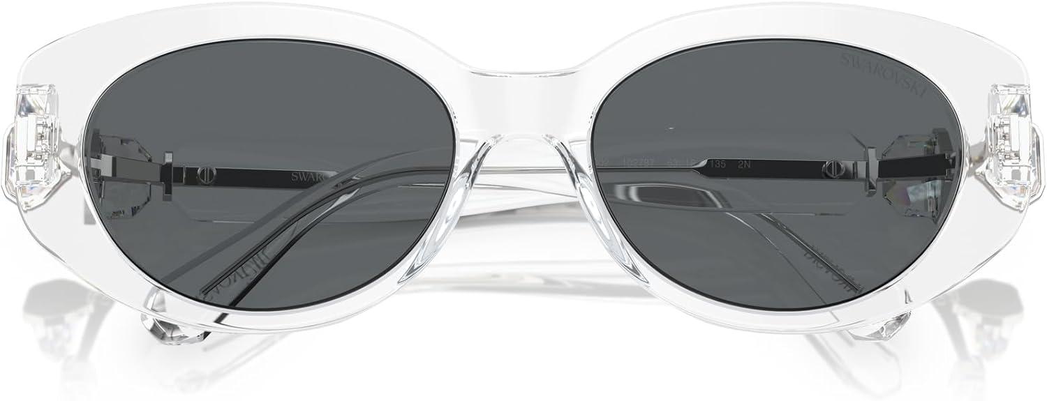 imageSwarovski womens Sk6002 Oval SunglassesTransparent Light BlueLight Blue Mirrored Silver