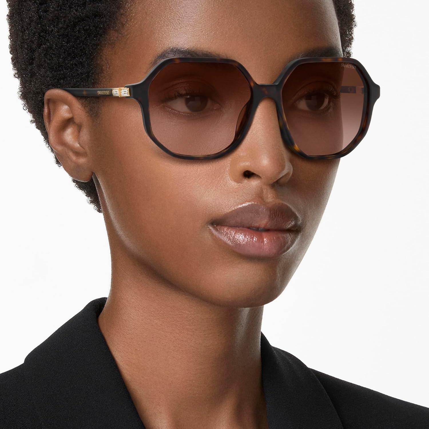 imageSwarovski womens Sk6003 Octagonal SunglassesHavanaBrown Gradient