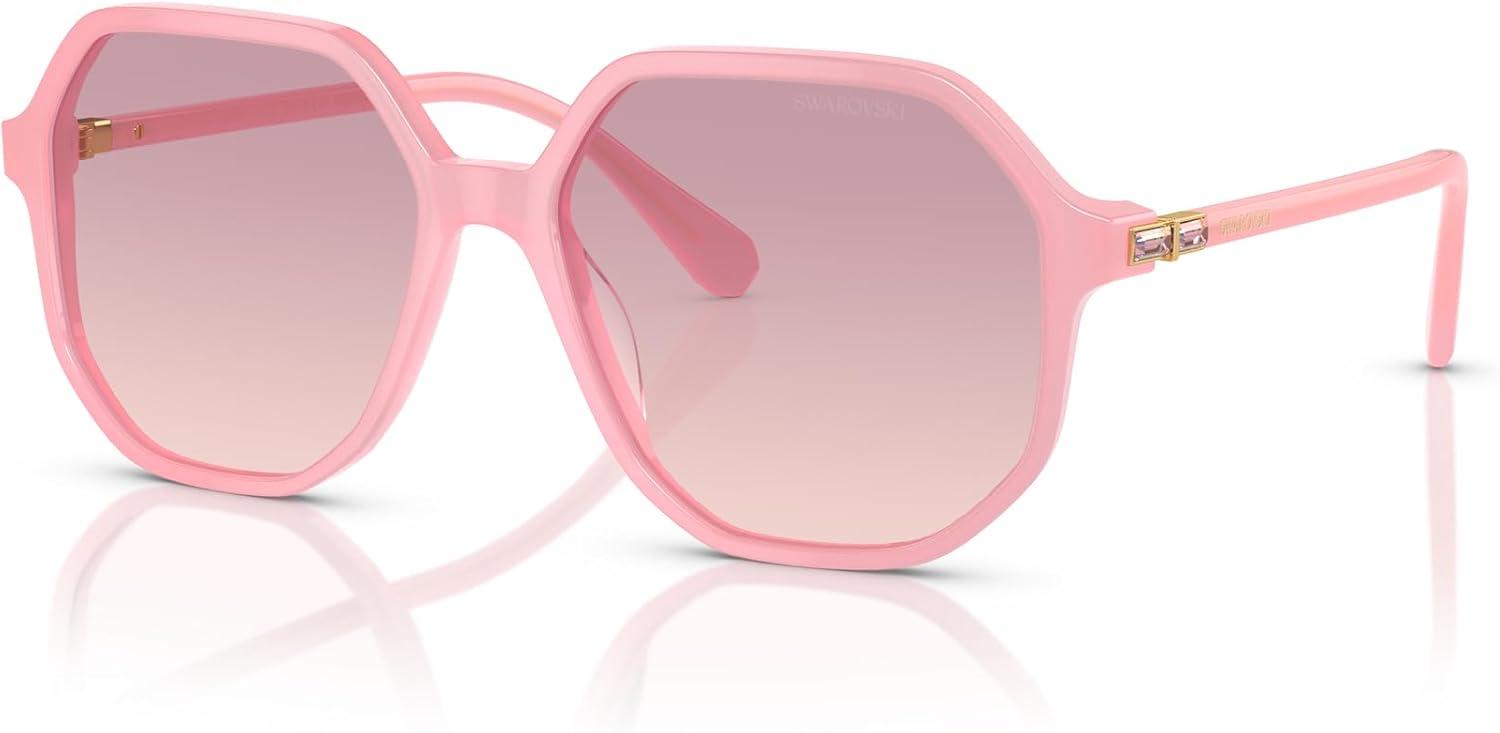 imageSwarovski womens Sk6003 Octagonal SunglassesOpaline PinkBrown Gradient Violet