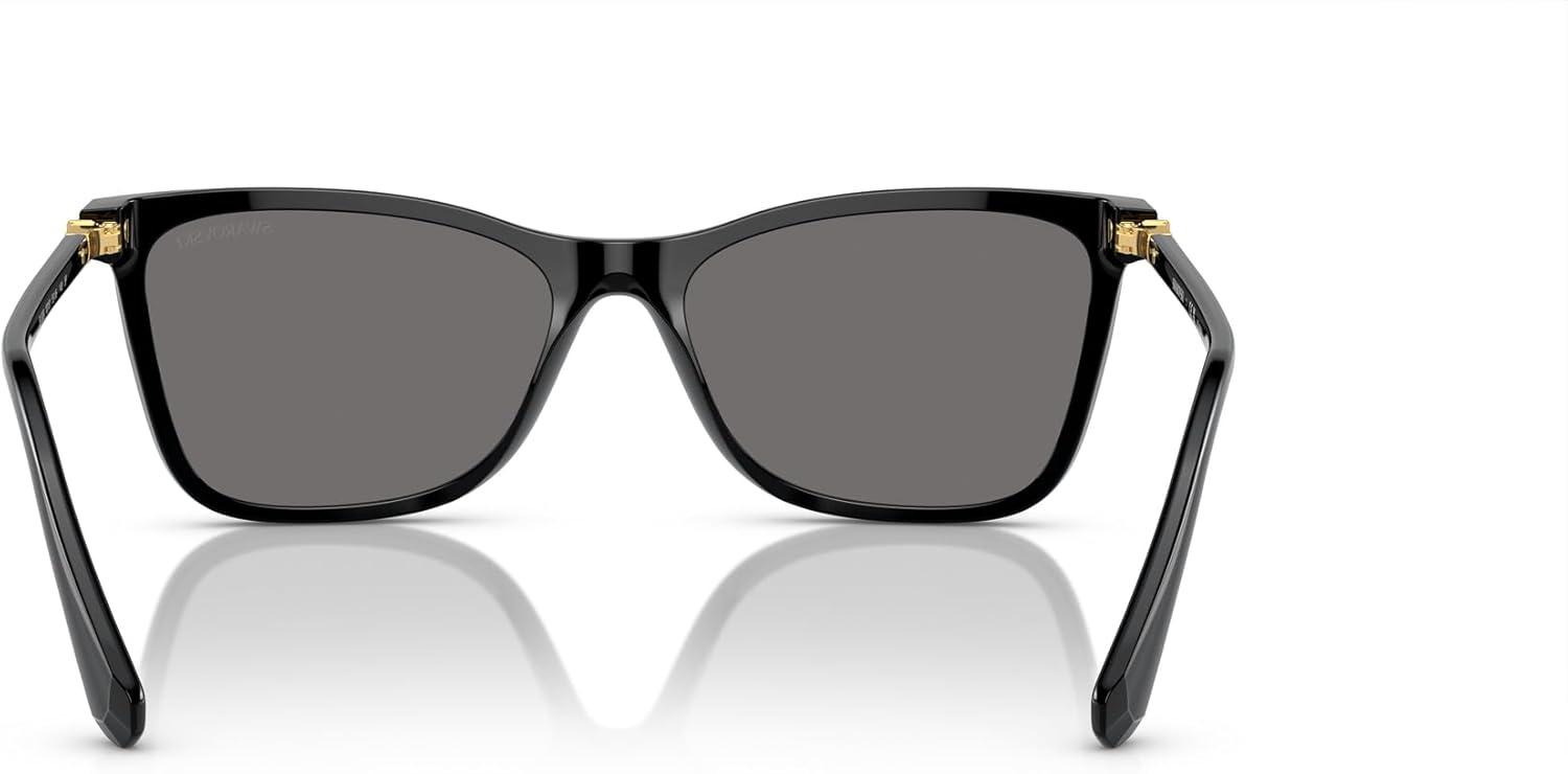 imageSwarovski womens Sk6004 Rectangular SunglassesBlackDark Grey Polarized