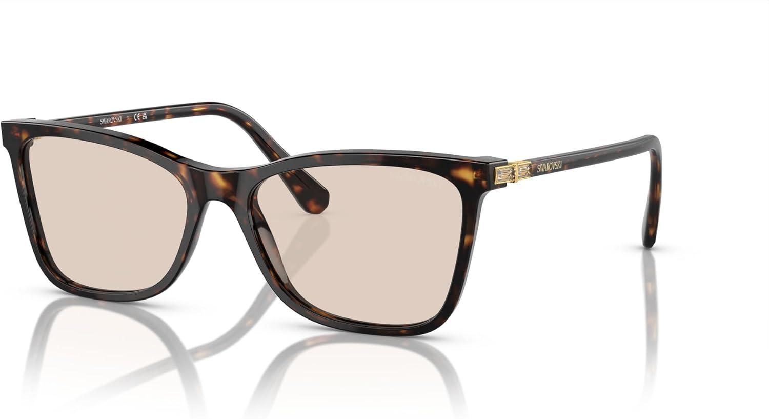 imageSwarovski womens Sk6004 Rectangular SunglassesDark HavanaPhotochromic Brown