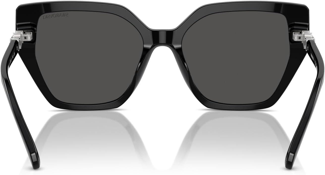 imageSwarovski womens Sk6016f Low Bridge Fit Rectangular SunglassesBlackDark Grey
