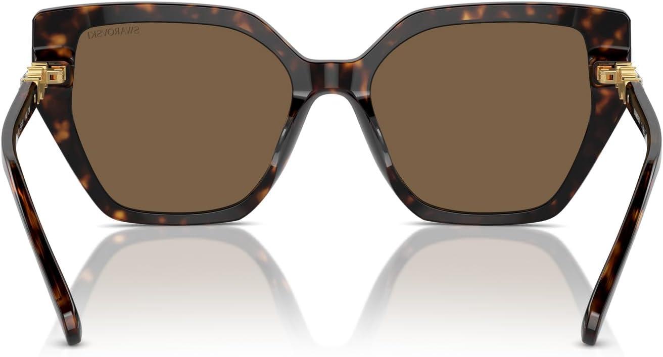 imageSwarovski womens Sk6016f Low Bridge Fit Rectangular SunglassesDark HavanaDark Brown