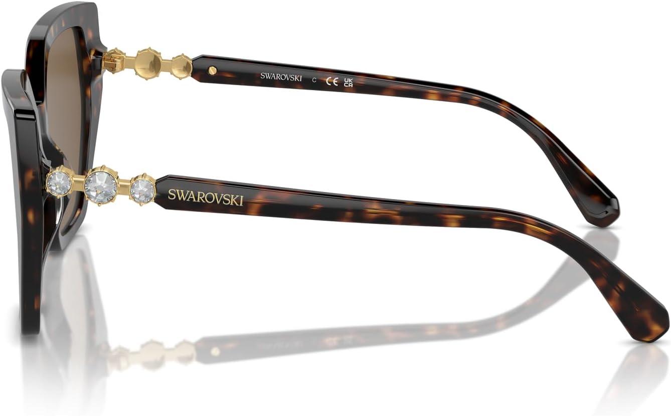 imageSwarovski womens Sk6016f Low Bridge Fit Rectangular SunglassesDark HavanaDark Brown