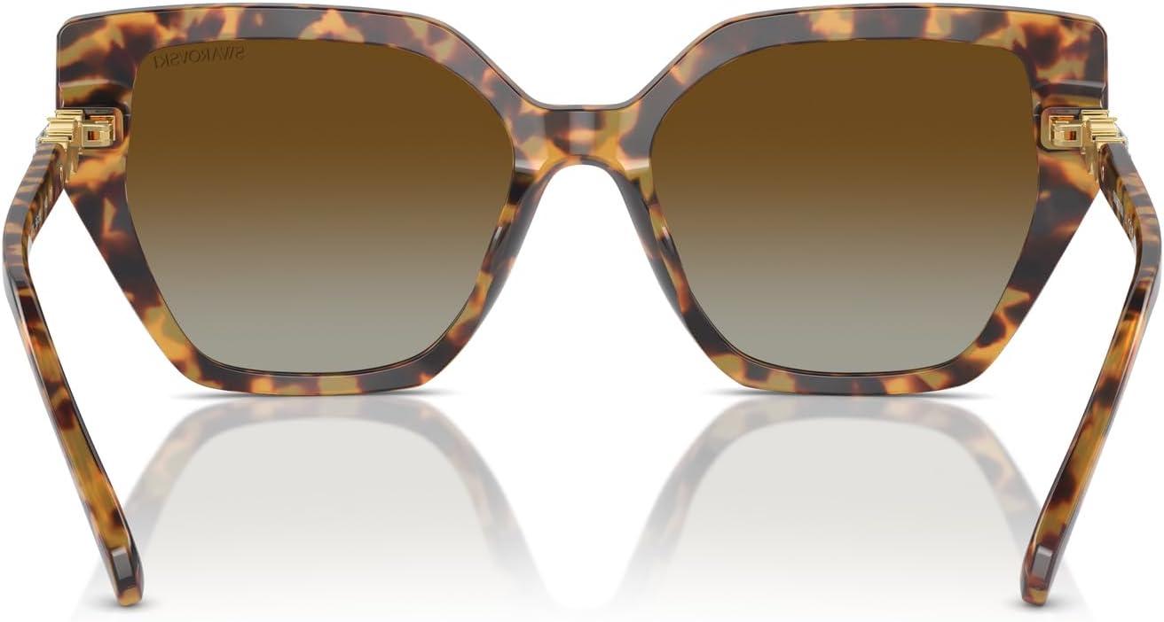 imageSwarovski womens Sk6016f Low Bridge Fit Rectangular SunglassesGunmetalGrey Mirrored Black