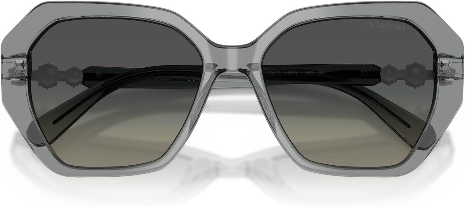 imageSwarovski womens Sk6017 Butterfly SunglassesTransparent GreyGradient Grey