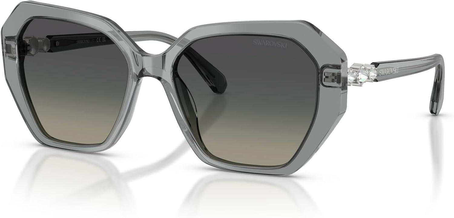 imageSwarovski womens Sk6017 Butterfly SunglassesTransparent GreyGradient Grey