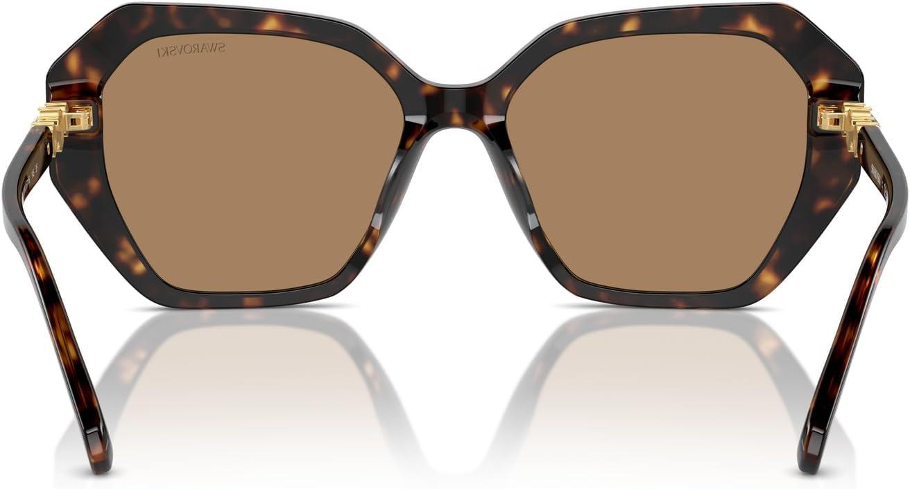 imageSwarovski womens Sk6017f Low Bridge Fit Cat Eye SunglassesPale GoldPhotochromic Beige to Brown