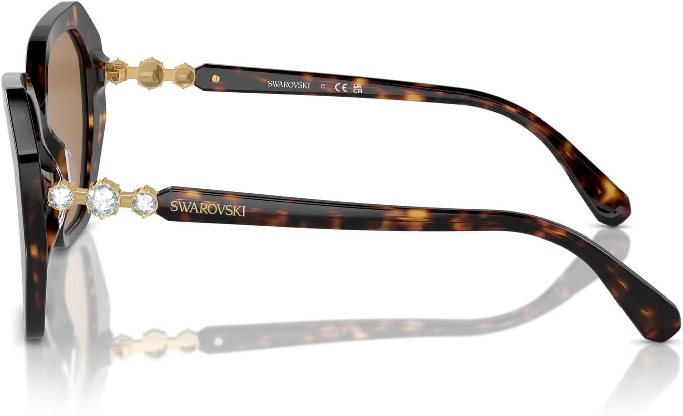 imageSwarovski womens Sk6017f Low Bridge Fit Cat Eye SunglassesPale GoldPhotochromic Beige to Brown