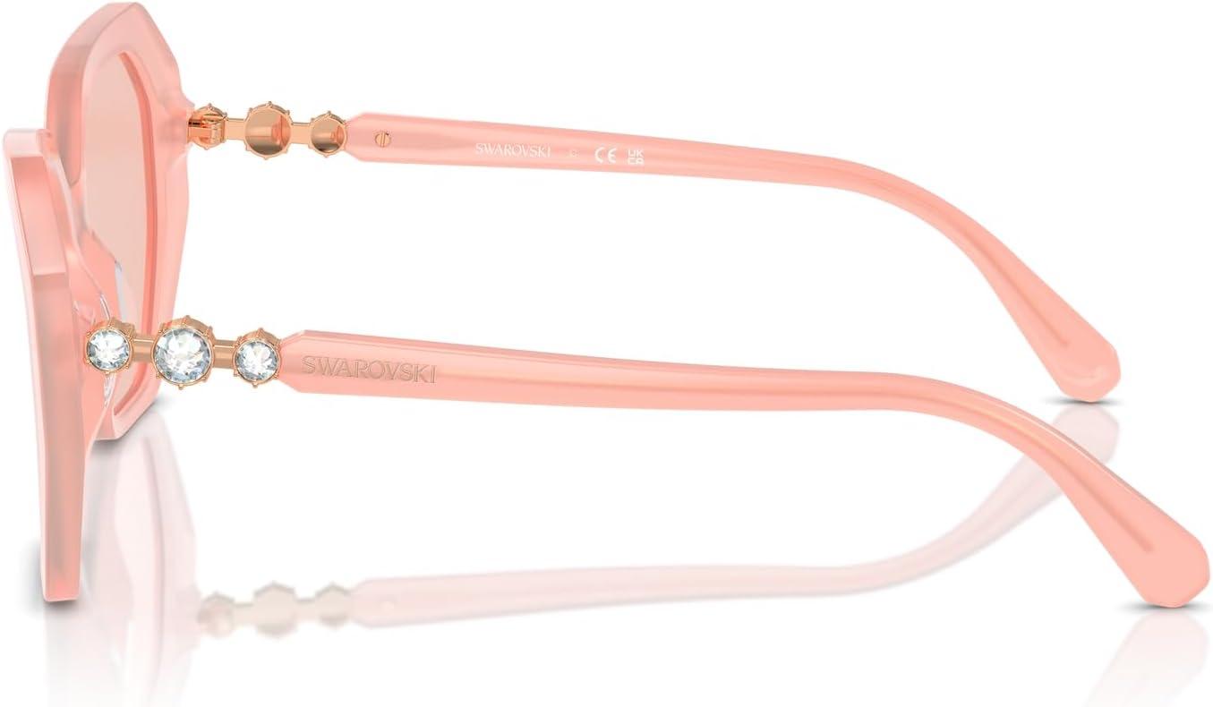 imageSwarovski womens Sk6017f Low Bridge Fit Cat Eye SunglassesRose GoldLight Purple Brown