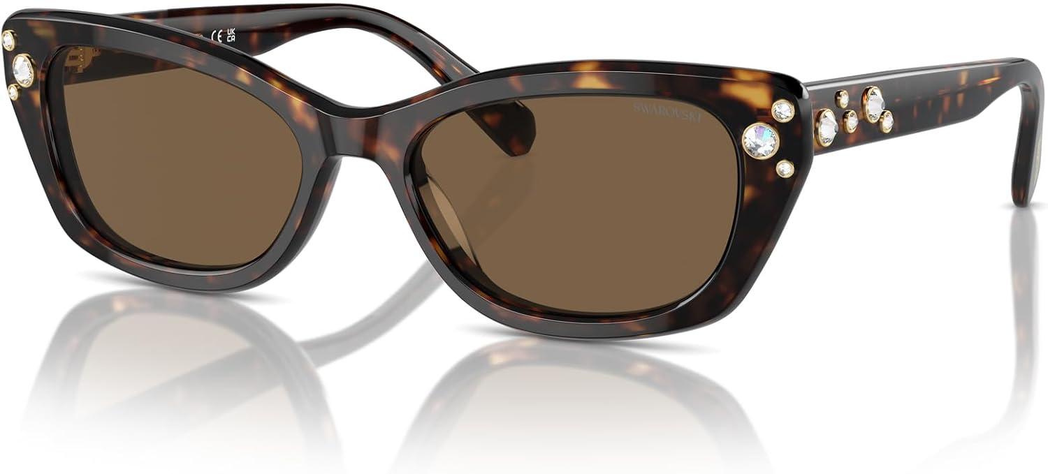 imageSwarovski womens Sk6019 Butterfly SunglassesMedium HavanaPolarized Brown Gradient