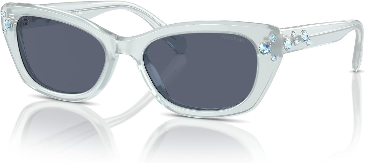 imageSwarovski womens Sk6019 Butterfly SunglassesMilky PinkLight Purple Brown