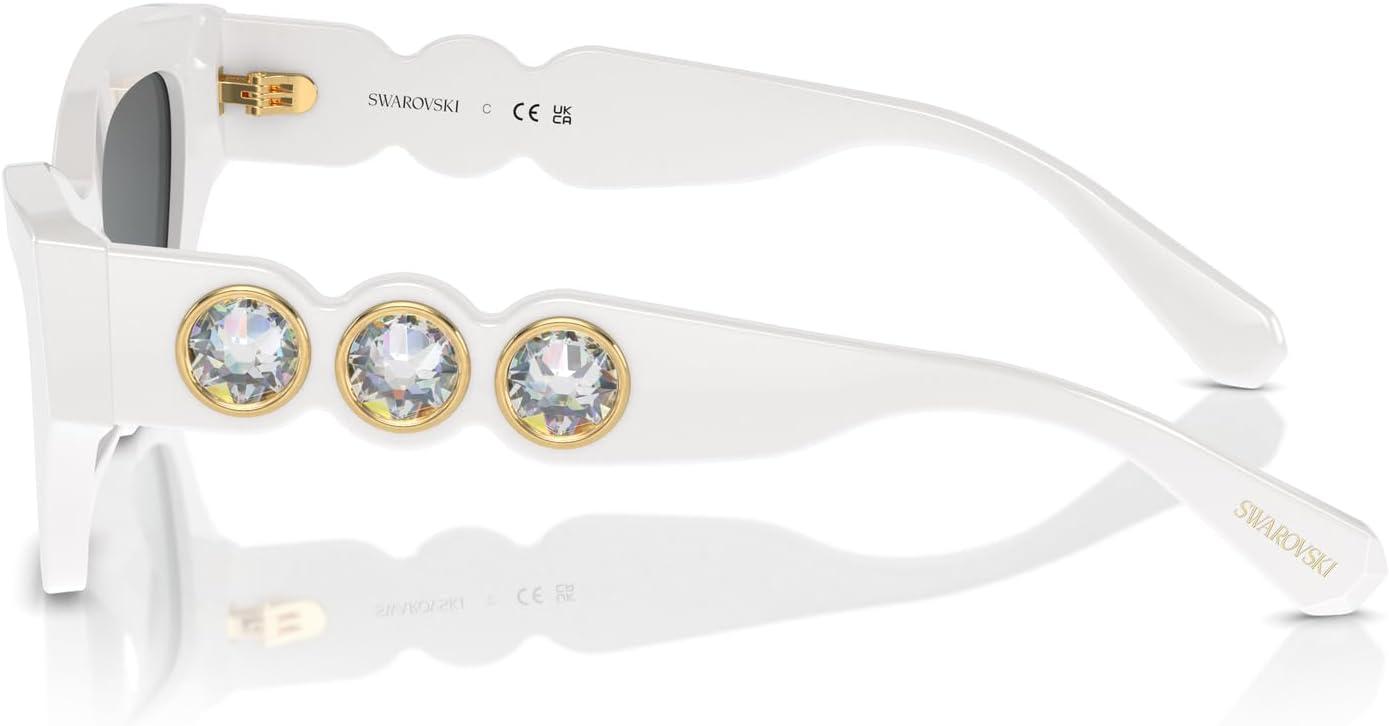 imageSwarovski womens Sk6021 Cat Eye SunglassesWhiteDark Grey