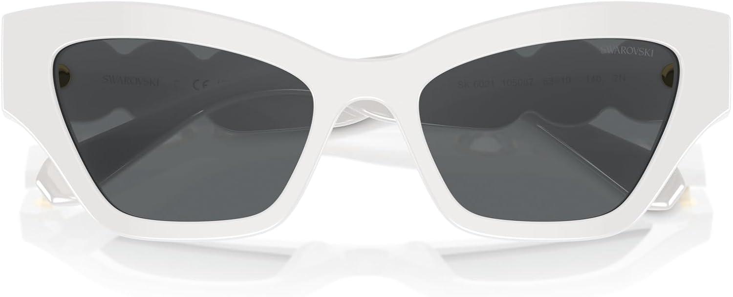 imageSwarovski womens Sk6021 Cat Eye SunglassesWhiteDark Grey