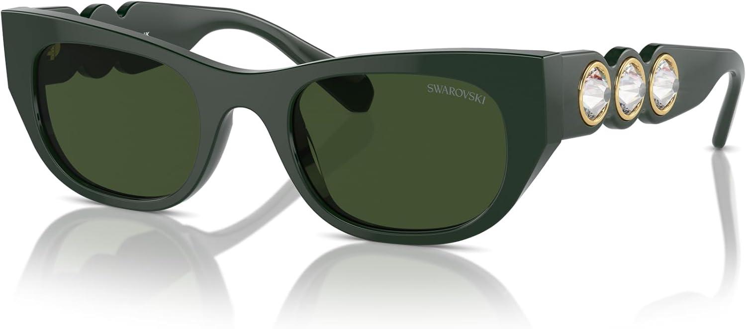 imageSwarovski womens Sk6022f Low Bridge Fit Square SunglassesPale GoldGradient Brown