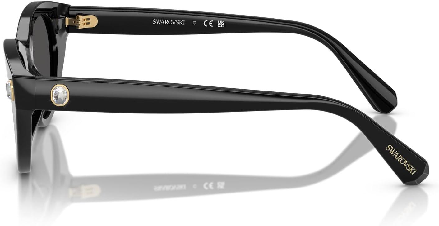 imageSwarovski womens Sk6025 Round SunglassesBlackDark Grey