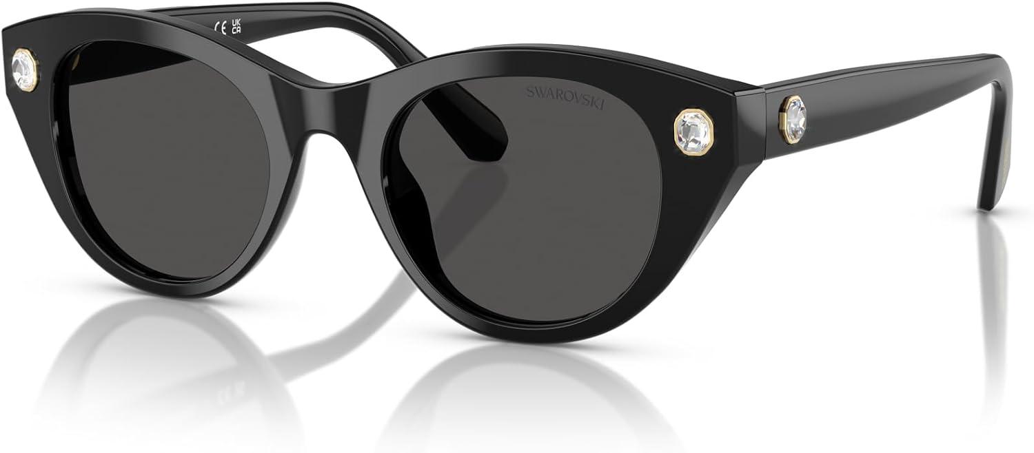 imageSwarovski womens Sk6025f Low Bridge Fit Round SunglassesBlackDark Grey