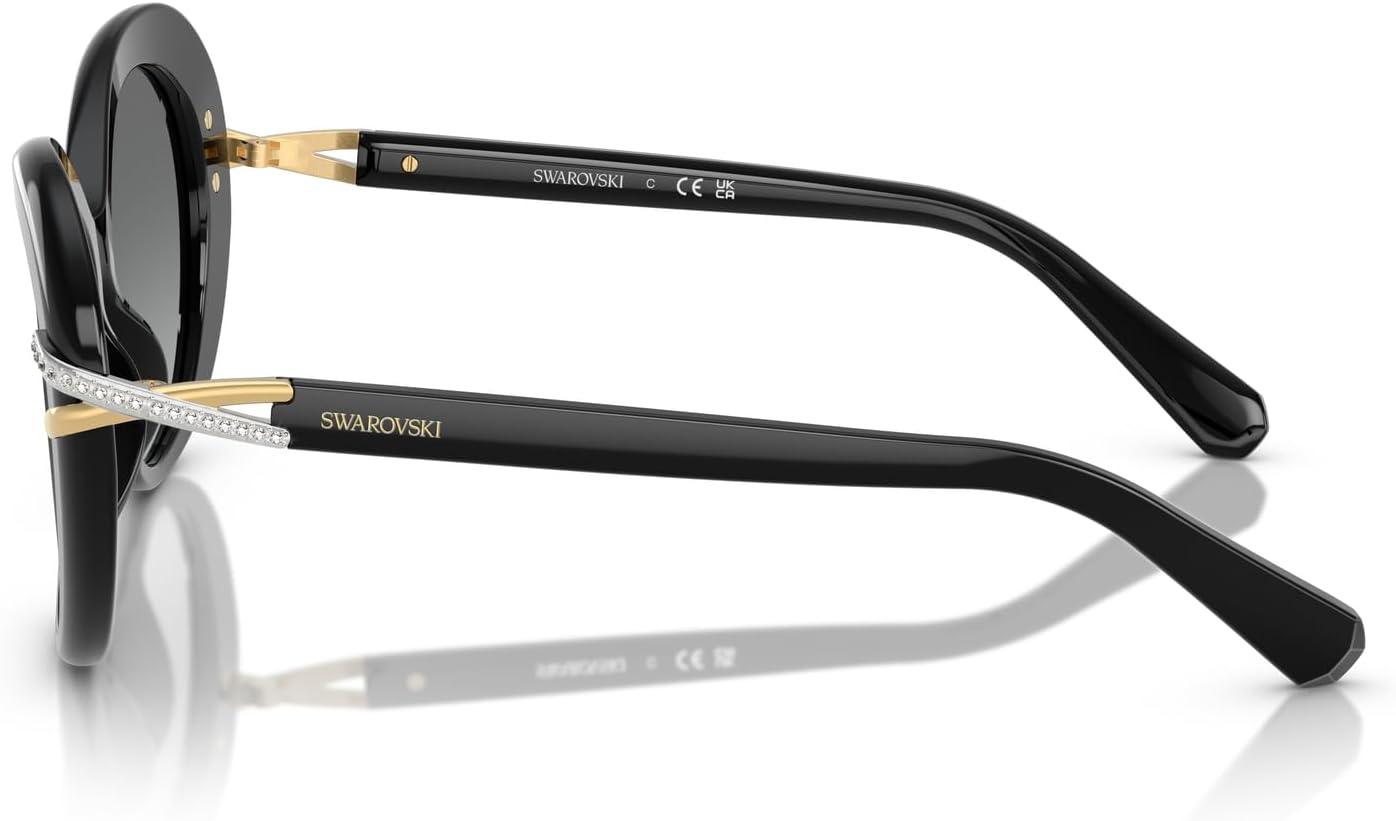 imageSwarovski womens Sk6026f Low Bridge Fit Butterfly SunglassesBlackGrey Gradient