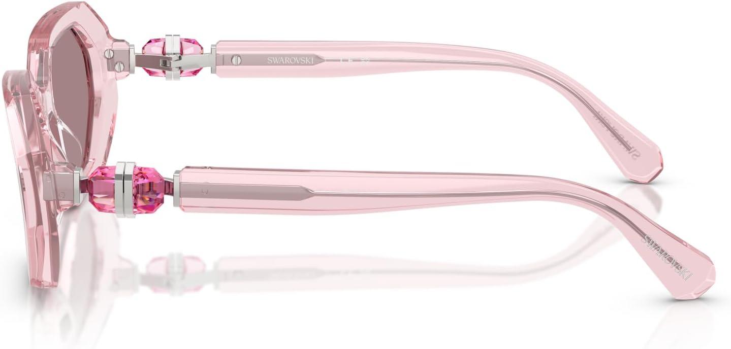 imageSwarovski womens Sk6028 Hexagonal SunglassesTransparent PinkLight Purple Brown