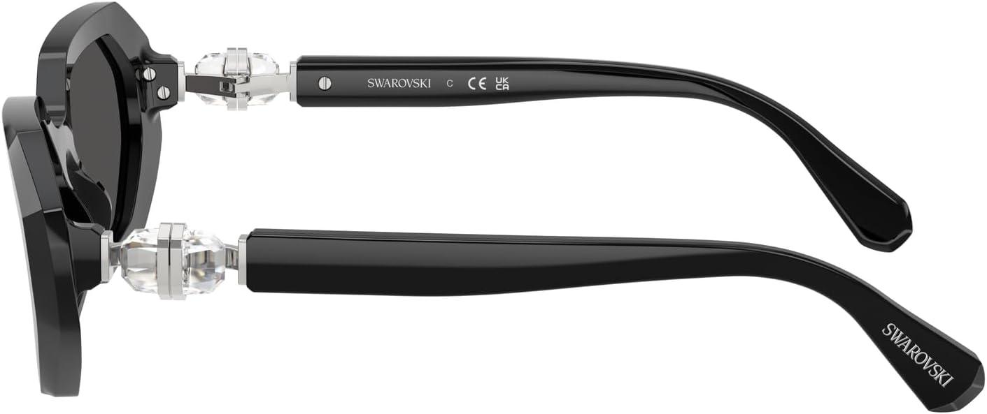 imageSwarovski womens Sk6028f Low Bridge Fit Hexagonal SunglassesBlackDark Grey