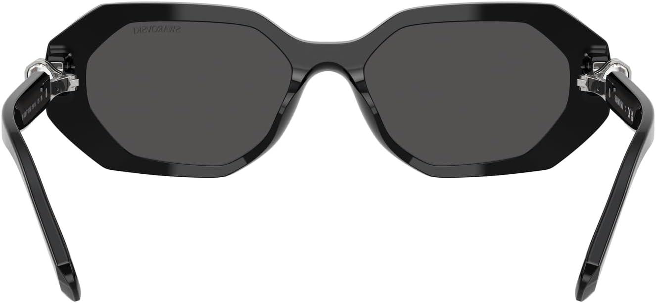 imageSwarovski womens Sk6028f Low Bridge Fit Hexagonal SunglassesBlackDark Grey