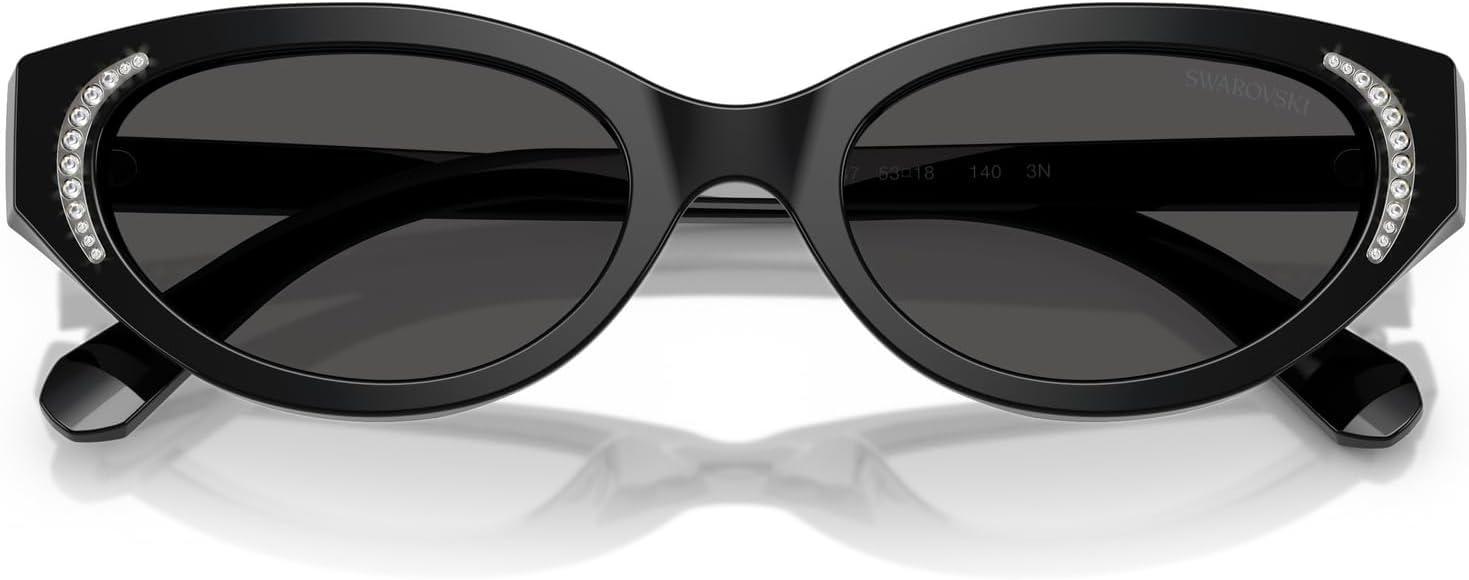 imageSwarovski womens Sk6030f Low Bridge Fit Round SunglassesBlackDark Grey