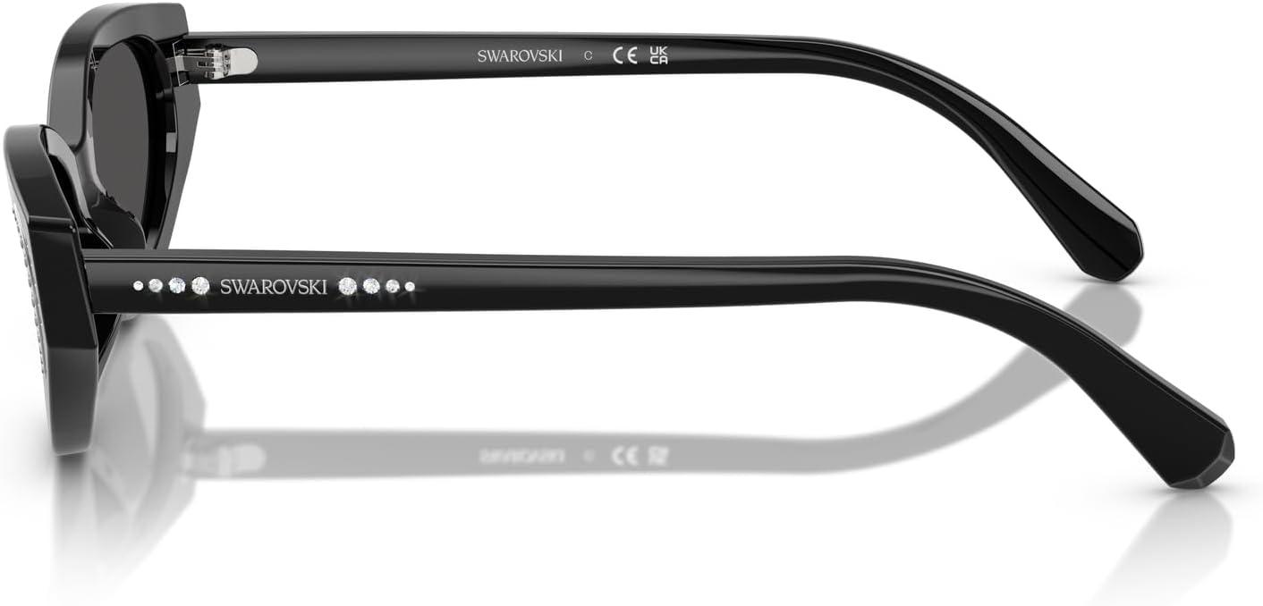 imageSwarovski womens Sk6030f Low Bridge Fit Round SunglassesBlackDark Grey