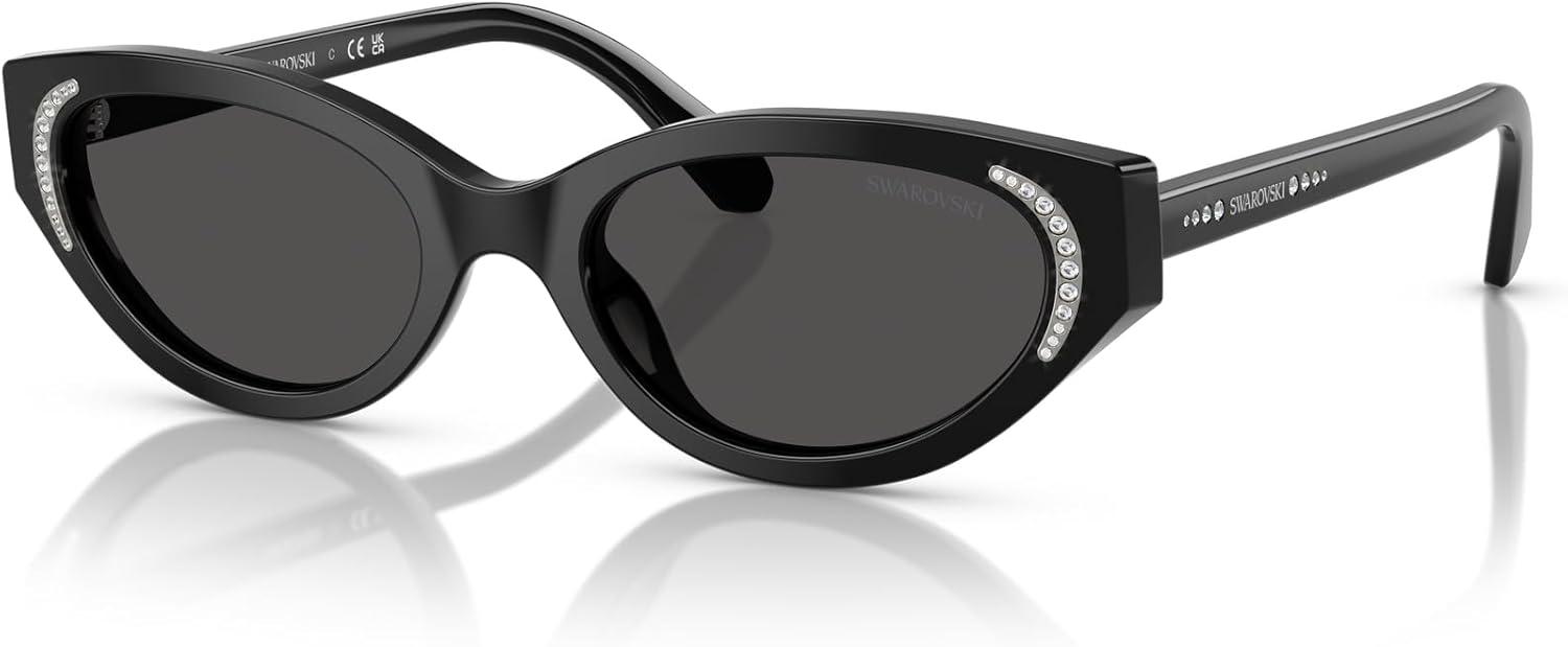 imageSwarovski womens Sk6030f Low Bridge Fit Round SunglassesBlackDark Grey