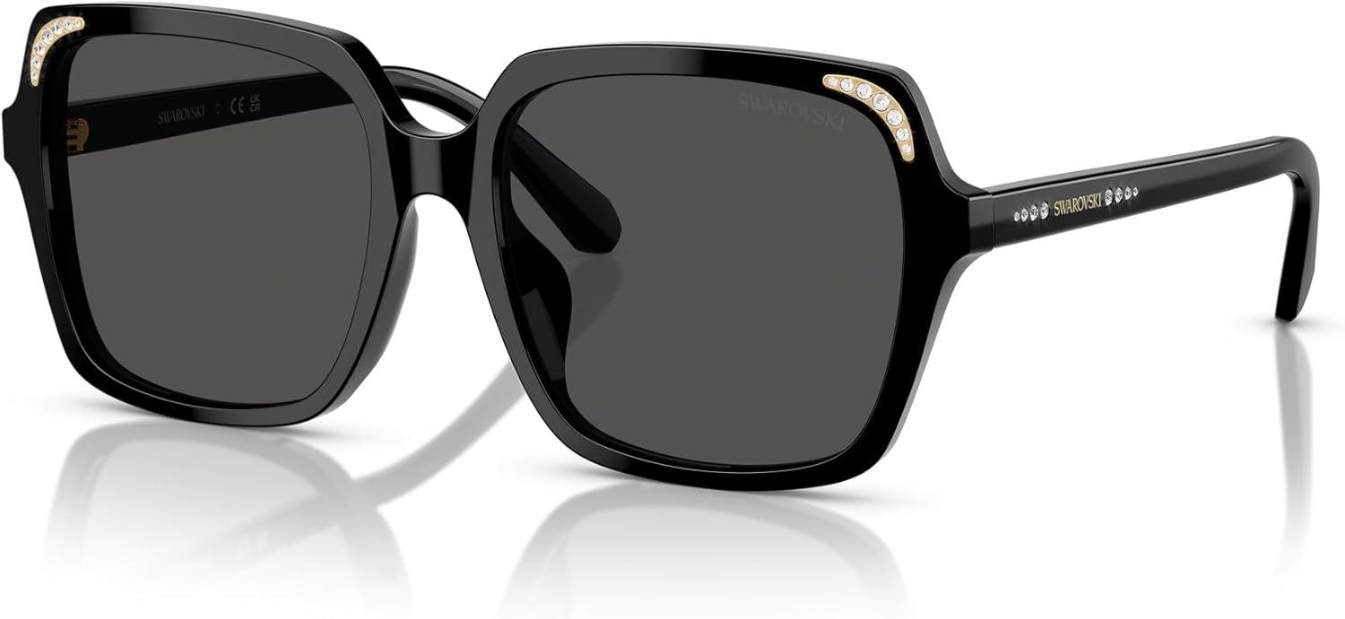 imageSwarovski womens Sk6034d Square SunglassesBlackDark Grey