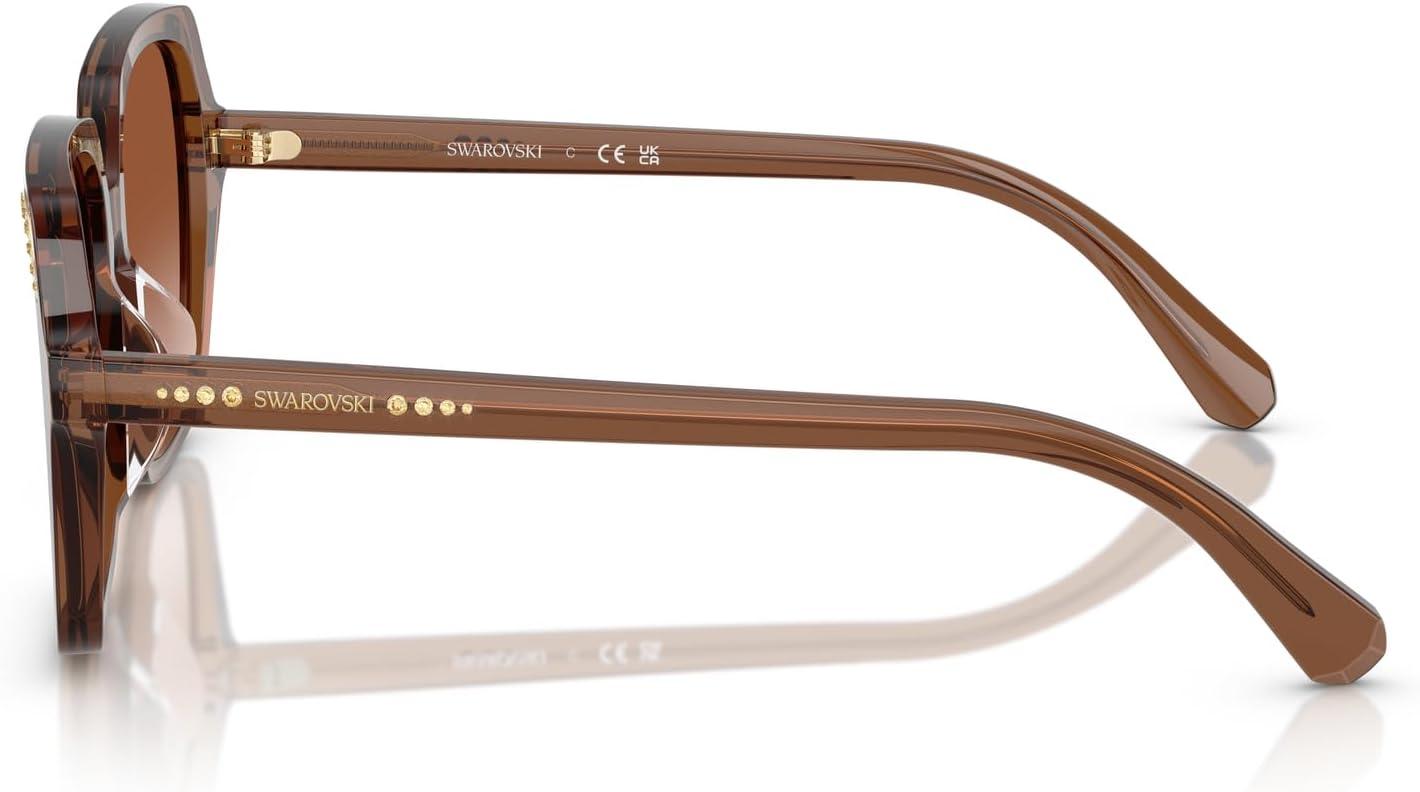 imageSwarovski womens Sk6034d Square SunglassesTransparent BrownGradient Brown