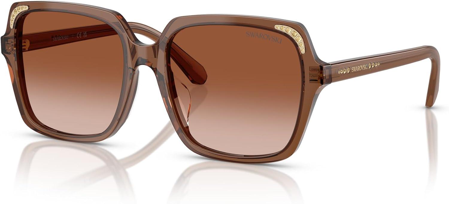 imageSwarovski womens Sk6034d Square SunglassesTransparent BrownGradient Brown