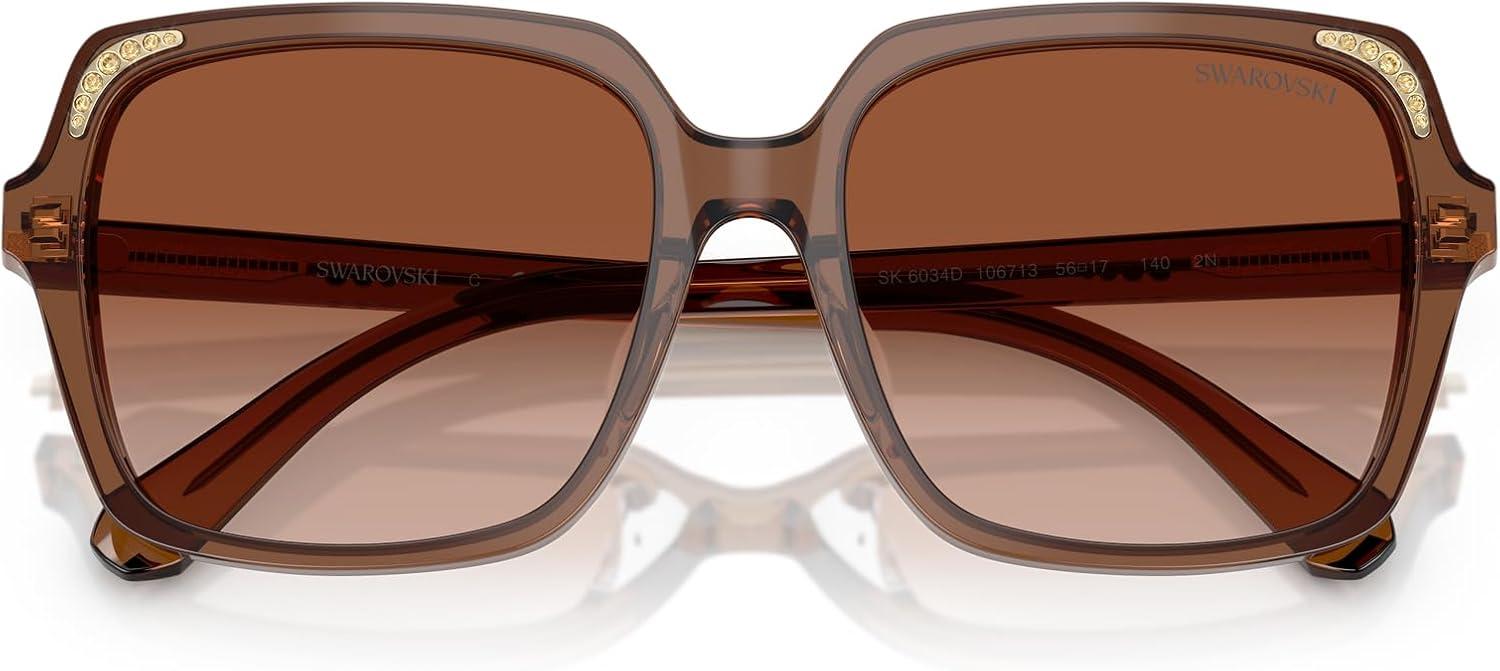 imageSwarovski womens Sk6034d Square SunglassesTransparent BrownGradient Brown