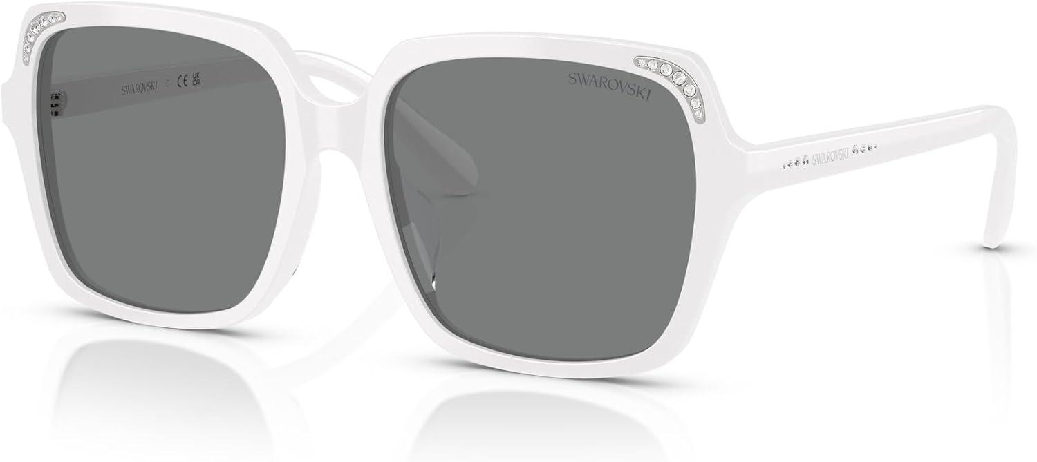 imageSwarovski womens Sk6034d Square SunglassesWhiteDark Grey